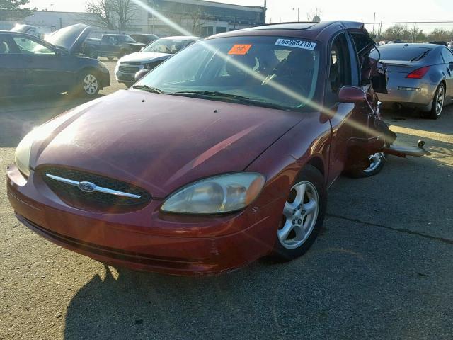 1FAFP55S12A258480 - 2002 FORD TAURUS SES MAROON photo 2