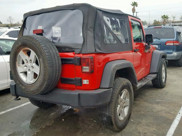 1C4GJWAG4GL122475 - 2016 JEEP WRANGLER S RED photo 4