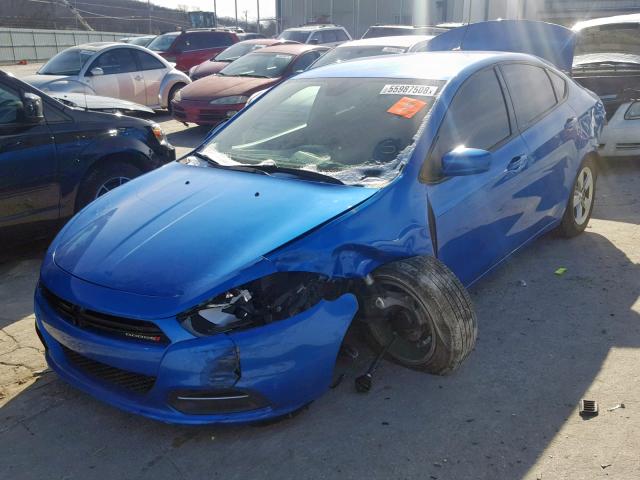 1C3CDFBB5FD330368 - 2015 DODGE DART SXT BLUE photo 2