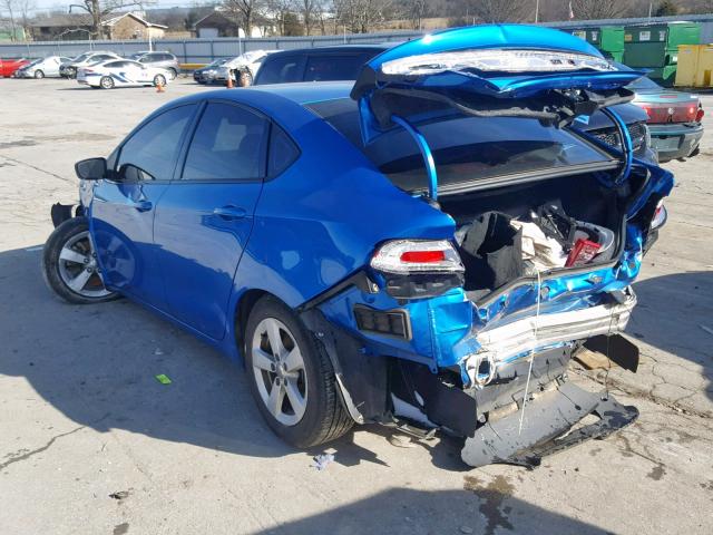 1C3CDFBB5FD330368 - 2015 DODGE DART SXT BLUE photo 3