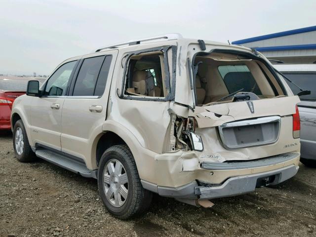 5LMEU68H65ZJ16645 - 2005 LINCOLN AVIATOR 金色 照片 3