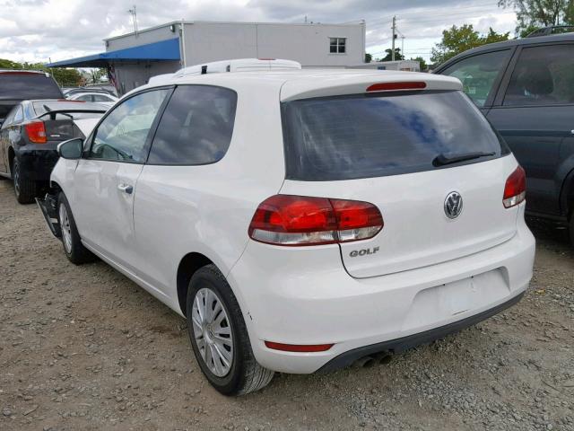 WVWAA7AJ3AW301507 - 2010 VOLKSWAGEN GOLF 白色 照片 3