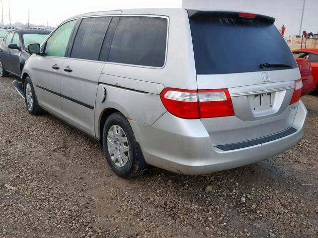 5FNRL38235B036716 - 2005 HONDA ODYSSEY LX SILVER photo 3