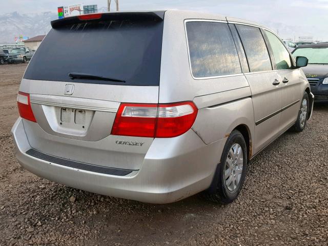 5FNRL38235B036716 - 2005 HONDA ODYSSEY LX SILVER photo 4