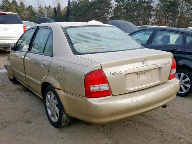 JM1BJ225021614814 - 2002 MAZDA PROTEGE DX BEIGE photo 3