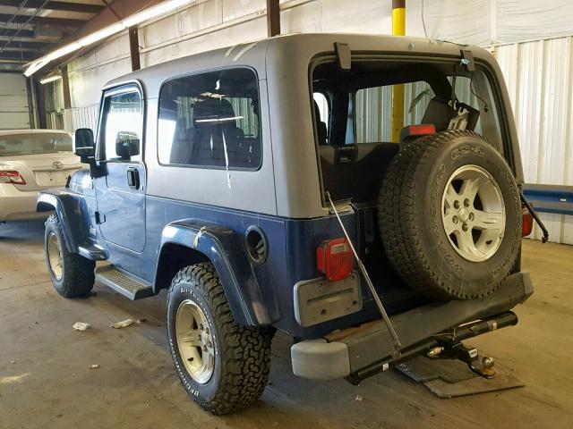 1J4FA44S45P315662 - 2005 JEEP WRANGLER / BLUE photo 3