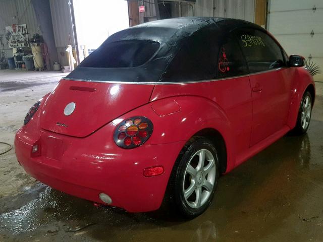 3VWCD31Y44M352957 - 2004 VOLKSWAGEN NEW BEETLE RED photo 4