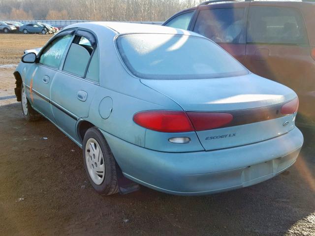 1FAFP10P9WW237459 - 1998 FORD ESCORT LX BLUE photo 3