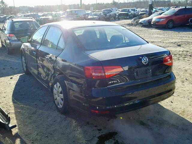 3VW2K7AJ5FM312028 - 2015 VOLKSWAGEN JETTA BASE Սև լուսանկար 3
