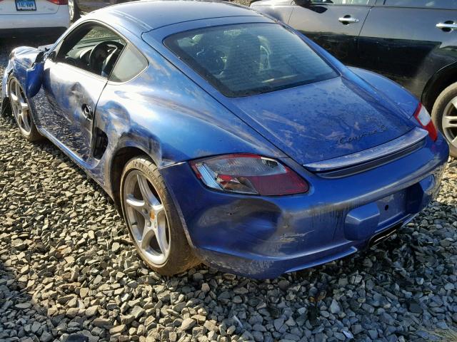 WP0AB29817U780080 - 2007 PORSCHE CAYMAN S BLUE photo 3