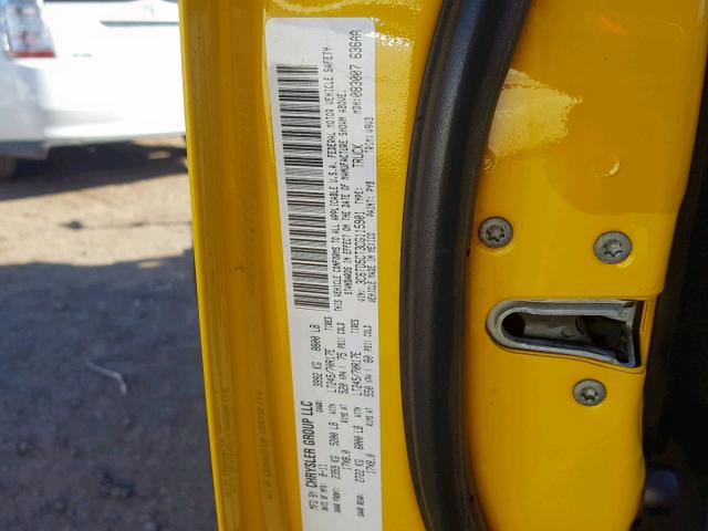 3C6TD5CT3CG115901 - 2012 DODGE RAM 2500 S YELLOW photo 10