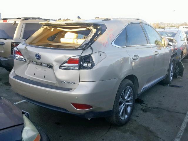 2T2BC1BA6FC005886 - 2015 LEXUS RX 450H BEIGE photo 4