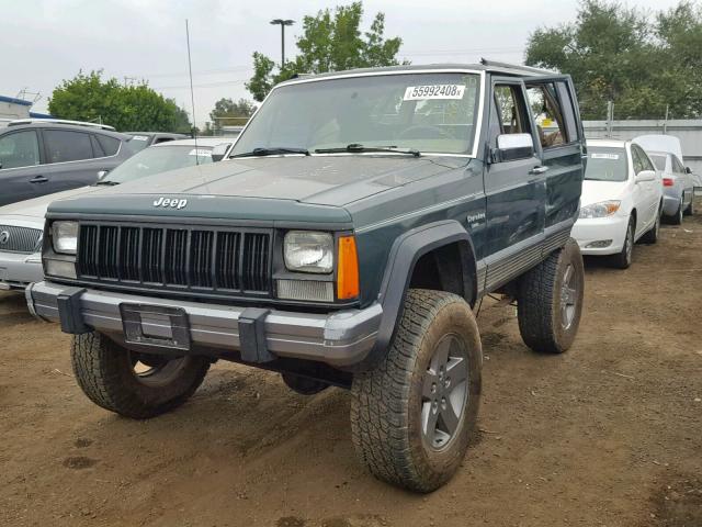 1J4FJ58S9NL253912 - 1992 JEEP CHEROKEE L GREEN photo 2