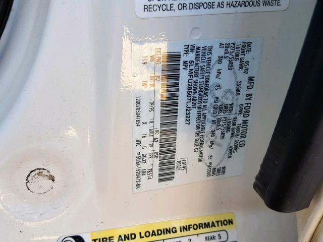 5LMFU28507LJ23227 - 2007 LINCOLN NAVIGATOR WHITE photo 10