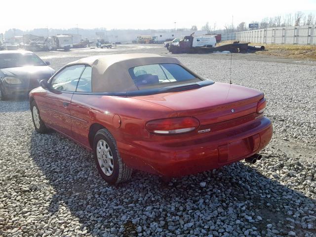 3C3EL45H6YT278911 - 2000 CHRYSLER SEBRING JX RED photo 3