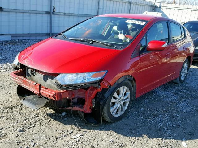 JHMZE2H73ES001515 - 2014 HONDA INSIGHT EX RED photo 2