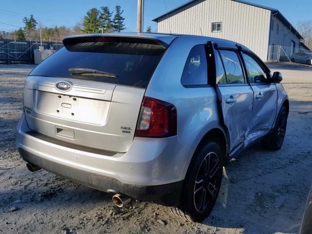 2FMDK4JC0EBA66206 - 2014 FORD EDGE SEL SILVER photo 4