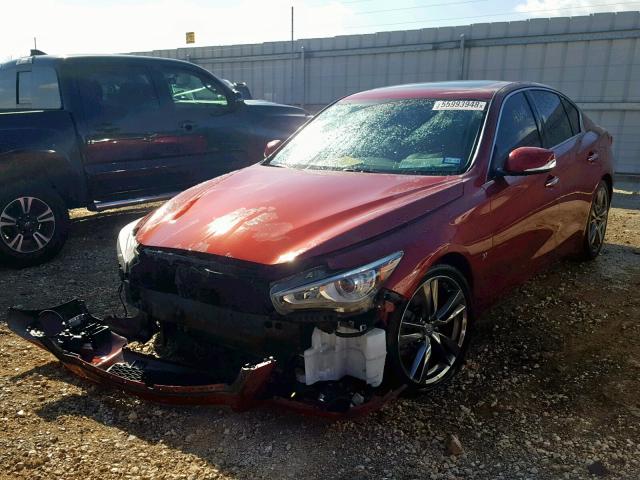 JN1BV7AP1FM333679 - 2015 INFINITI Q50 BASE RED photo 2