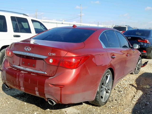 JN1BV7AP1FM333679 - 2015 INFINITI Q50 BASE RED photo 4