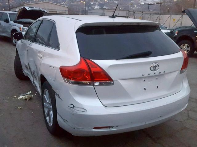 4T3ZE11A19U012009 - 2009 TOYOTA VENZA BASE WHITE photo 3