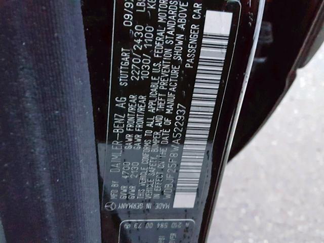 WDBJF25F8WA522937 - 1998 MERCEDES-BENZ E 300TD BLACK photo 10