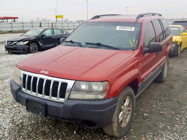 1J4GW48S54C425495 - 2004 JEEP GRAND CHER MAROON photo 2