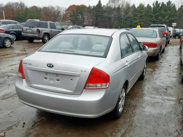 KNAFE121385502522 - 2008 KIA SPECTRA EX SILVER photo 4