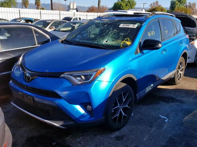 2T3NFREV1GW276660 - 2016 TOYOTA RAV4 SE BLUE photo 2