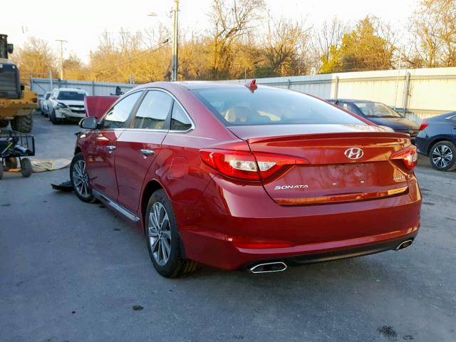 5NPE34AF9GH378922 - 2016 HYUNDAI SONATA SPO RED photo 3