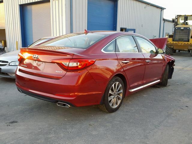 5NPE34AF9GH378922 - 2016 HYUNDAI SONATA SPO RED photo 4