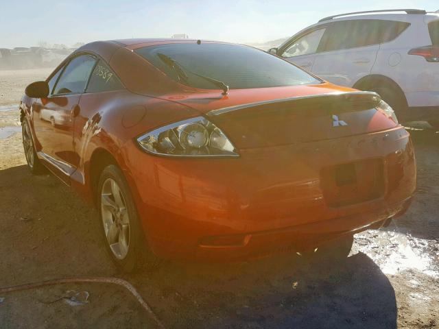 4A3AK24F97E014644 - 2007 MITSUBISHI ECLIPSE GS ORANGE photo 3