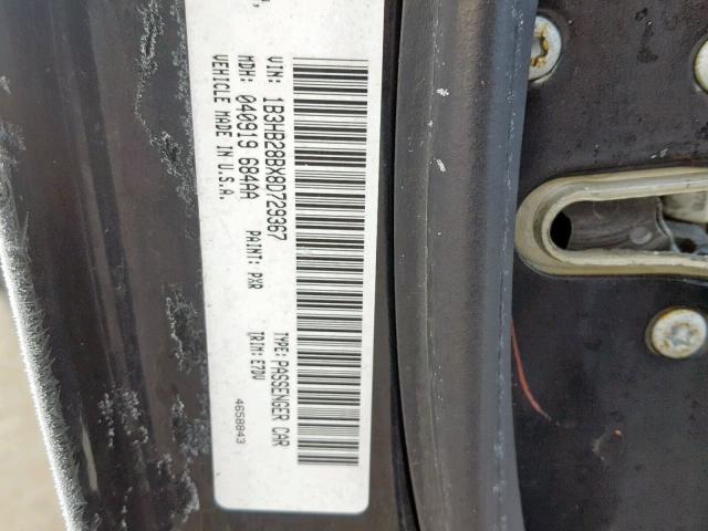 1B3HB28BX8D729367 - 2008 DODGE CALIBER BLACK photo 10