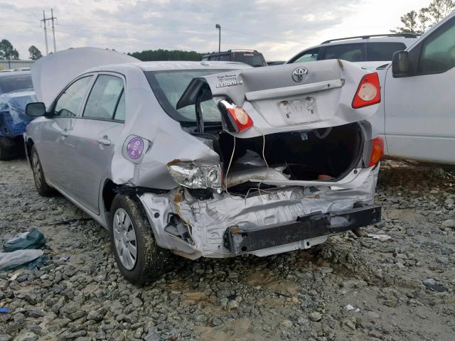 2T1BU4EE4AC442277 - 2010 TOYOTA COROLLA BA SILVER photo 3