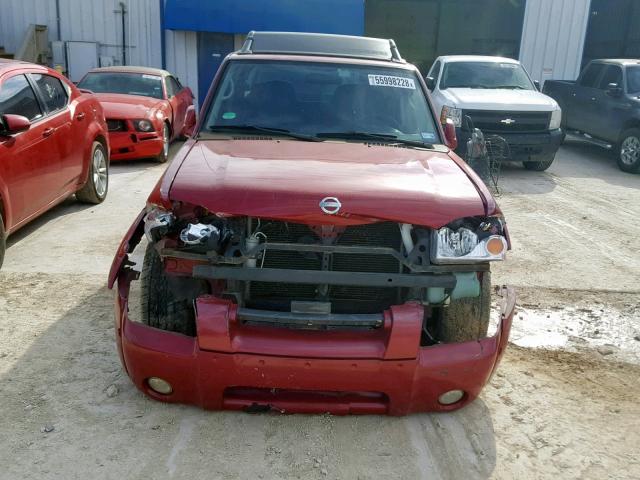 1N6MD29X72C357529 - 2002 NISSAN FRONTIER C RED photo 9