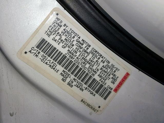 JT8BF22G7V0076236 - 1997 LEXUS ES 300 WHITE photo 10