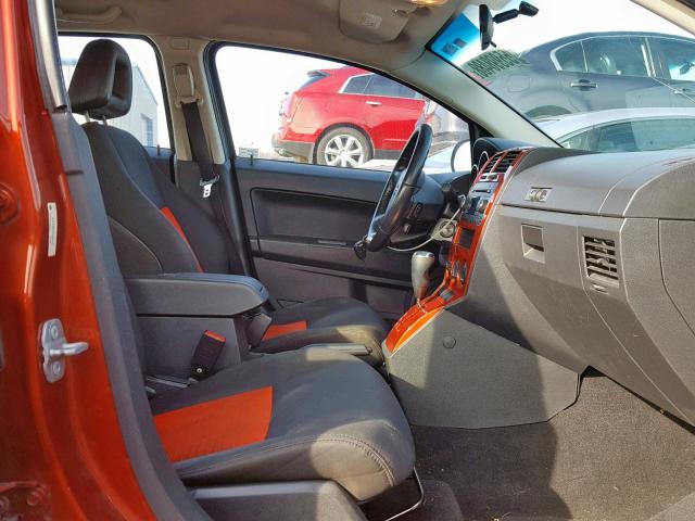 1B3HB48A59D205242 - 2009 DODGE CALIBER SX ORANGE photo 5