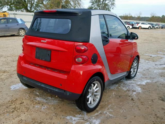 WMEEK31X18K140380 - 2008 SMART FORTWO PAS 红色 照片 4