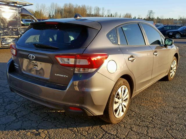 4S3GTAA63J1725246 - 2018 SUBARU IMPREZA GRAY photo 4