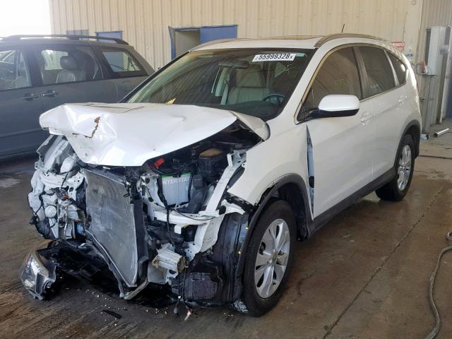 5J6RM4H74EL053272 - 2014 HONDA CR-V EXL WHITE photo 2