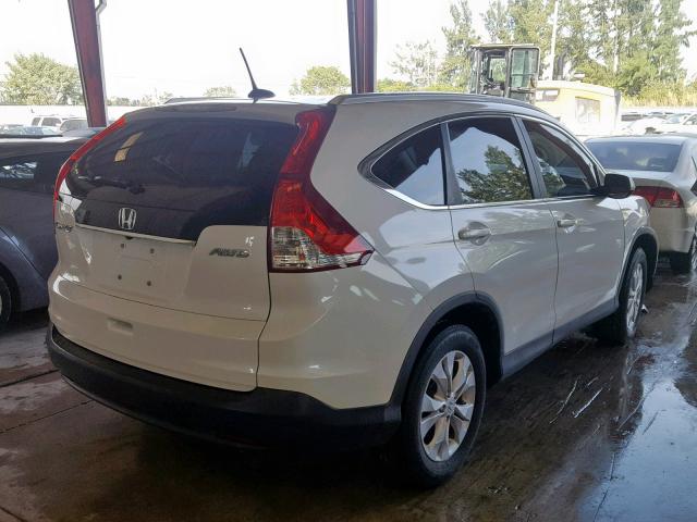 5J6RM4H74EL053272 - 2014 HONDA CR-V EXL WHITE photo 4