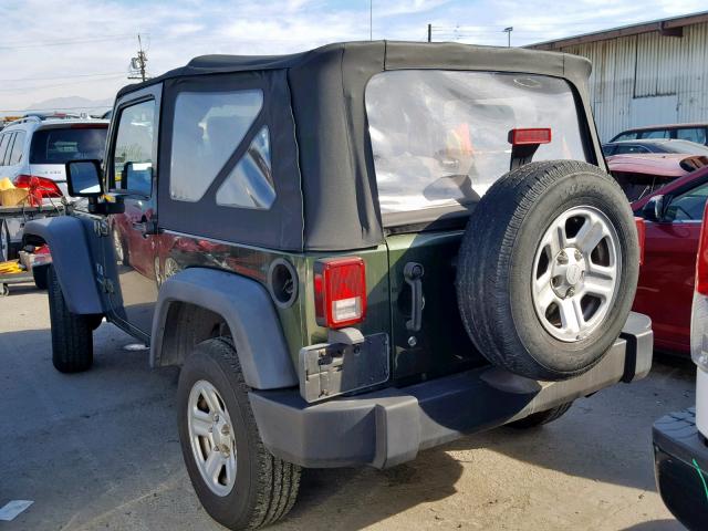 1J4FA24137L182687 - 2007 JEEP WRANGLER X GREEN photo 3