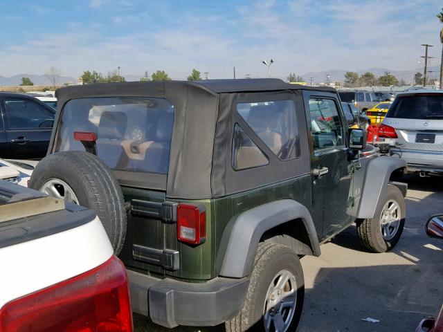 1J4FA24137L182687 - 2007 JEEP WRANGLER X GREEN photo 4