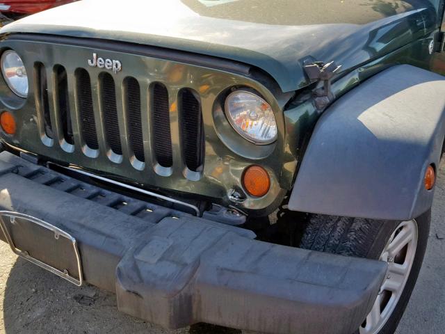 1J4FA24137L182687 - 2007 JEEP WRANGLER X GREEN photo 9