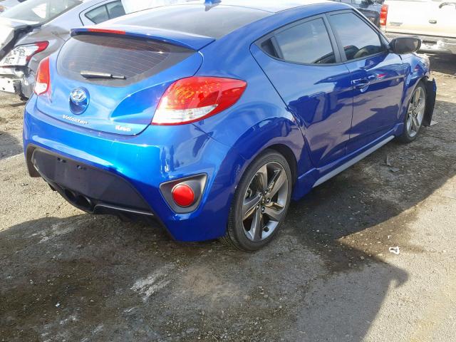 KMHTC6AE4FU224855 - 2015 HYUNDAI VELOSTER T BLUE photo 4