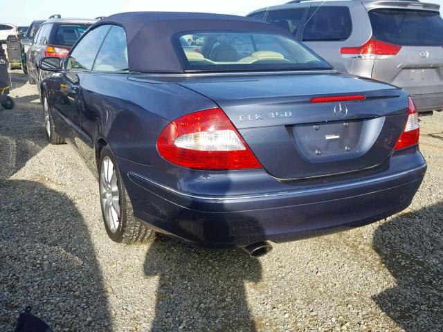 WDBTK56F67T078189 - 2007 MERCEDES-BENZ CLK 350 BLUE photo 3