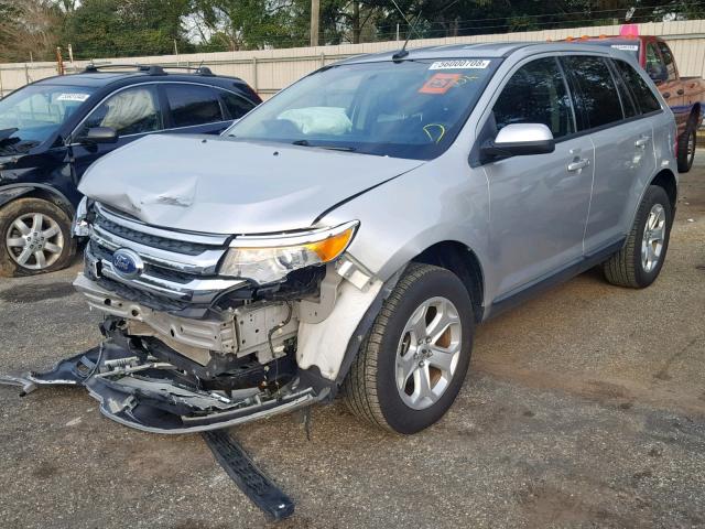 2FMDK3JC2EBB44804 - 2014 FORD EDGE SEL SILVER photo 2