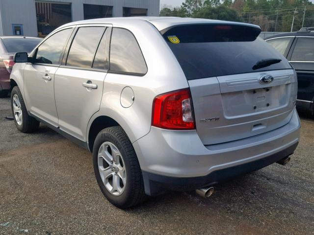 2FMDK3JC2EBB44804 - 2014 FORD EDGE SEL SILVER photo 3