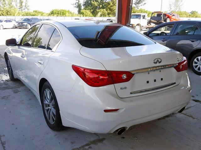 JN1BV7ARXFM409191 - 2015 INFINITI Q50 BASE WHITE photo 3