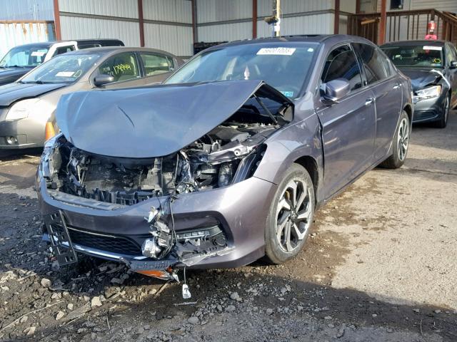 1HGCR3F87HA012364 - 2017 HONDA ACCORD EXL GRAY photo 2