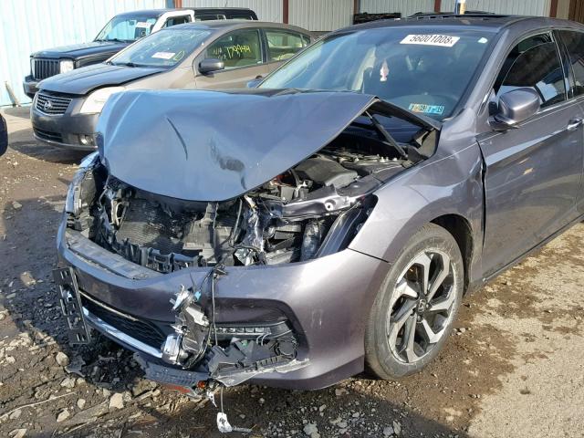 1HGCR3F87HA012364 - 2017 HONDA ACCORD EXL GRAY photo 9